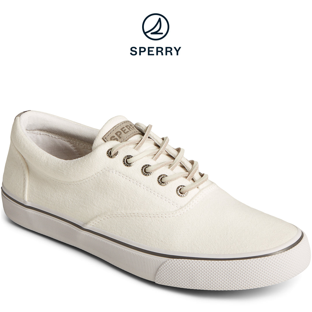 Sperry Men's SeaCycled™ Striper II CVO Textile Sneaker White (STS25514)