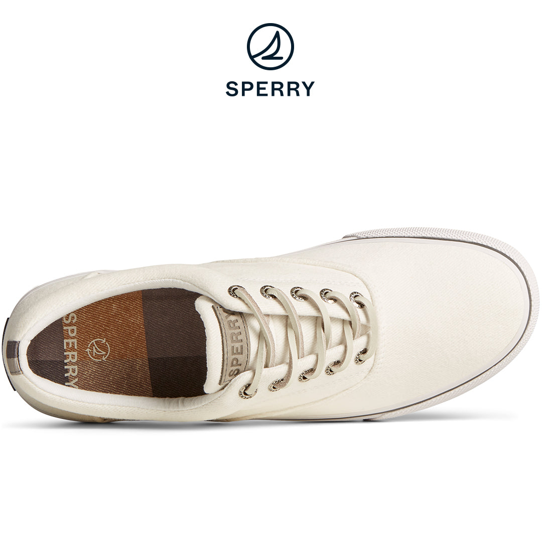 Sperry Men's SeaCycled™ Striper II CVO Textile Sneaker White (STS25514)