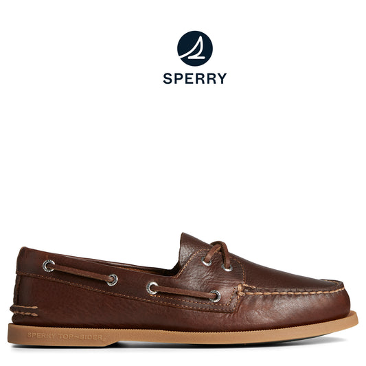 Sperry Men's Authentic Original Pull Up Leather Boat Shoe Dark Tan (STS25562)