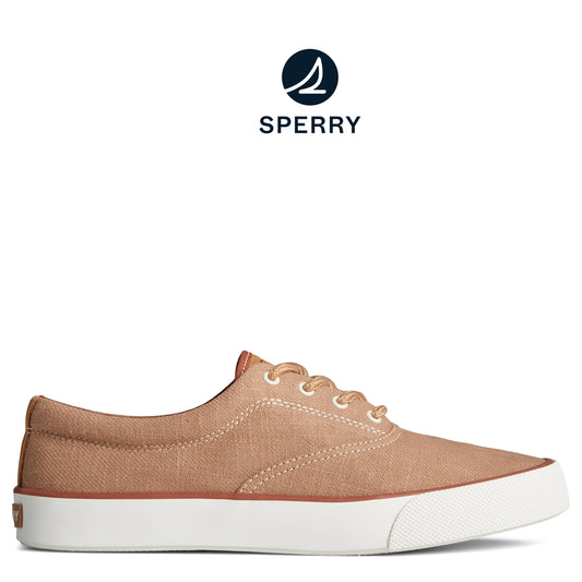 Sperry Men's SeaCycled™ Striper II Slub Linen Sneaker Taupe (STS25735)