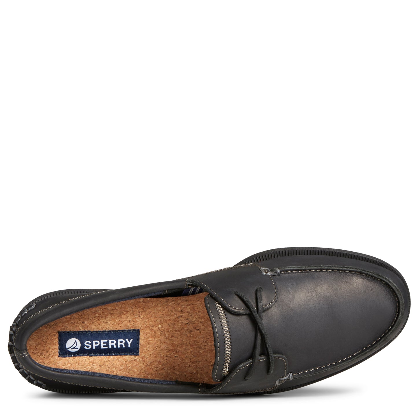 Sperry Men's Authentic Original™ 2-Eye Sirocco Leather Boat Shoe - Black (STS25788)