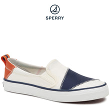 Load image into Gallery viewer, Sperry Women&#39;s Crest Twin Gore Bionic Sneakers White/Navy/Orange (STS83716)

