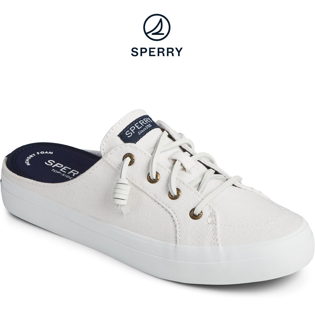 Sperry Women's Crest Vibe Mule Canvas Sneaker White (STS84169)