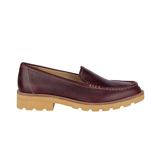 Women's Authentic Original Lug Leather Loafer - Wine (STS84399)