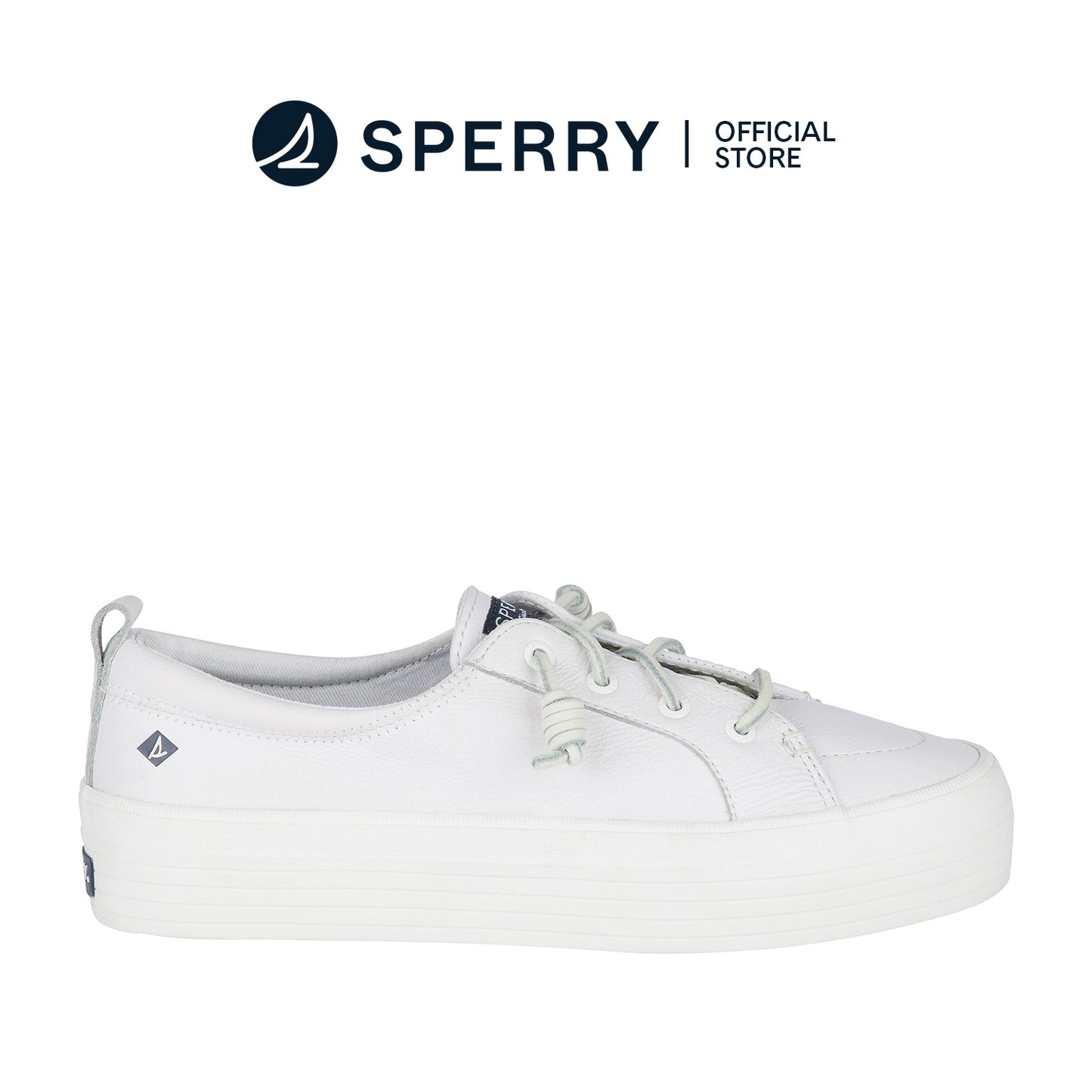 Sperry Women's Crest Vibe Platform Leather Sneakers - White (L139340850)