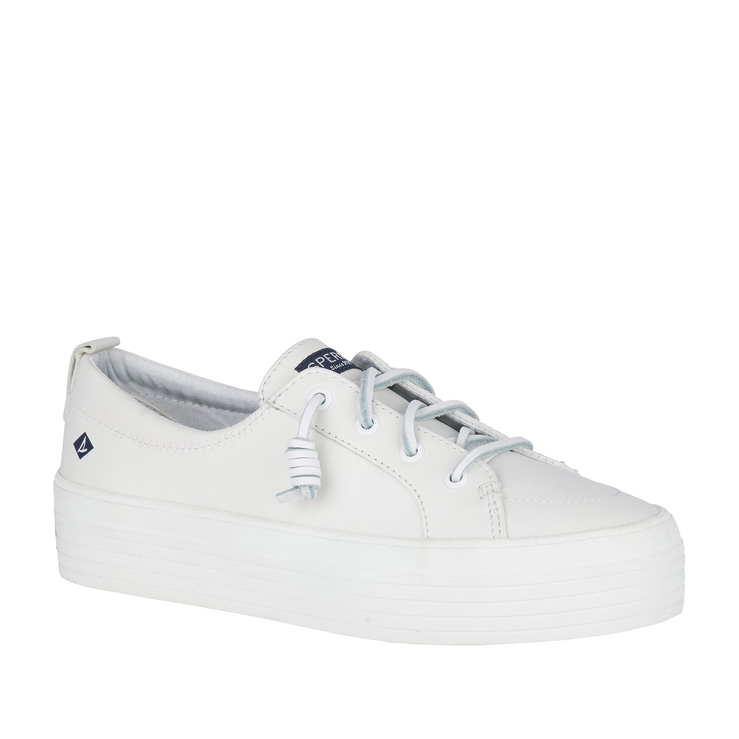 Sperry Women's Crest Vibe Platform Leather Sneakers - White (L139340850)