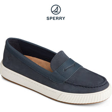 Load image into Gallery viewer, Sperry Women&#39;s Anchor PLUSHWAVE Penny Leather Slip On Sneaker - Navy (STS84970)
