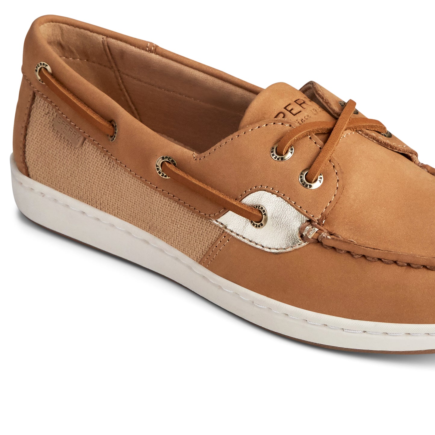 Sperry Women's Coastfish Boat Shoes Topsider - Tan/Gold (L139340070)