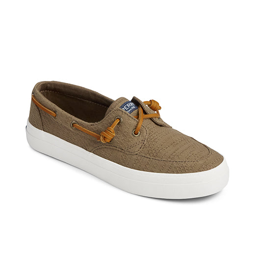 Sperry Women's Crest Boat Smocked Hemp Sneaker - Olive (STS85197)