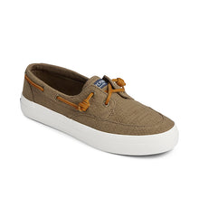 Load image into Gallery viewer, Sperry Women&#39;s Crest Boat Smocked Hemp Sneaker - Olive (STS85197)
