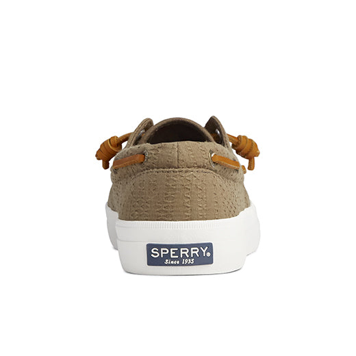 Sperry Women's Crest Boat Smocked Hemp Sneaker - Olive (STS85197)