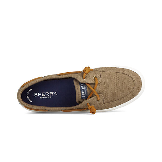 Sperry Women's Crest Boat Smocked Hemp Sneaker - Olive (STS85197)