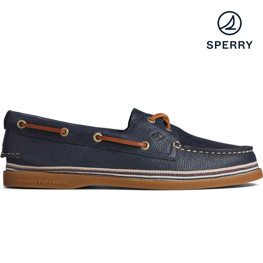 Sperry Women's Authentic Original 2-Eye Tumbled Leather Boat Shoe STS85421 (Navy)