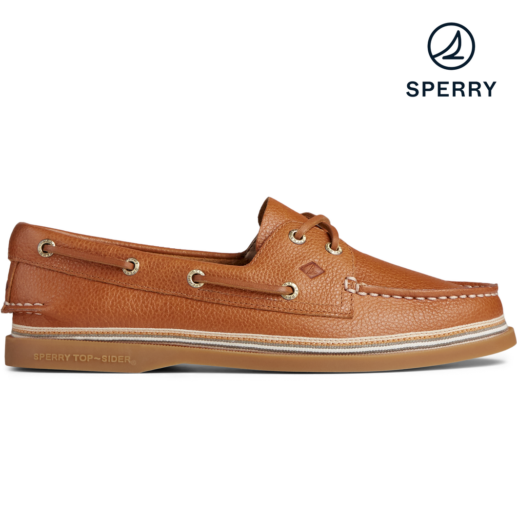 Sperry Women's Authentic Original Tumbled Leather Boat Shoe - Tan (STS85424)