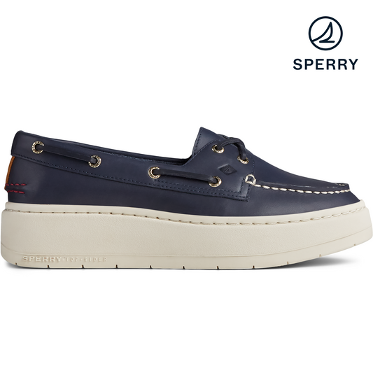 Sperry Women's Authentic Original Platform Boat Shoe - Navy (STS85621)