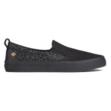 Load image into Gallery viewer, Sperry Women&#39;s Crest Twin Gore Animal Print Slip On Sneaker - Black (STS85924)

