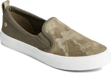 Load image into Gallery viewer, Sperry Crest Twin Gore Camo Metallic Leather Slip On Sneaker - Olive (STS86904)
