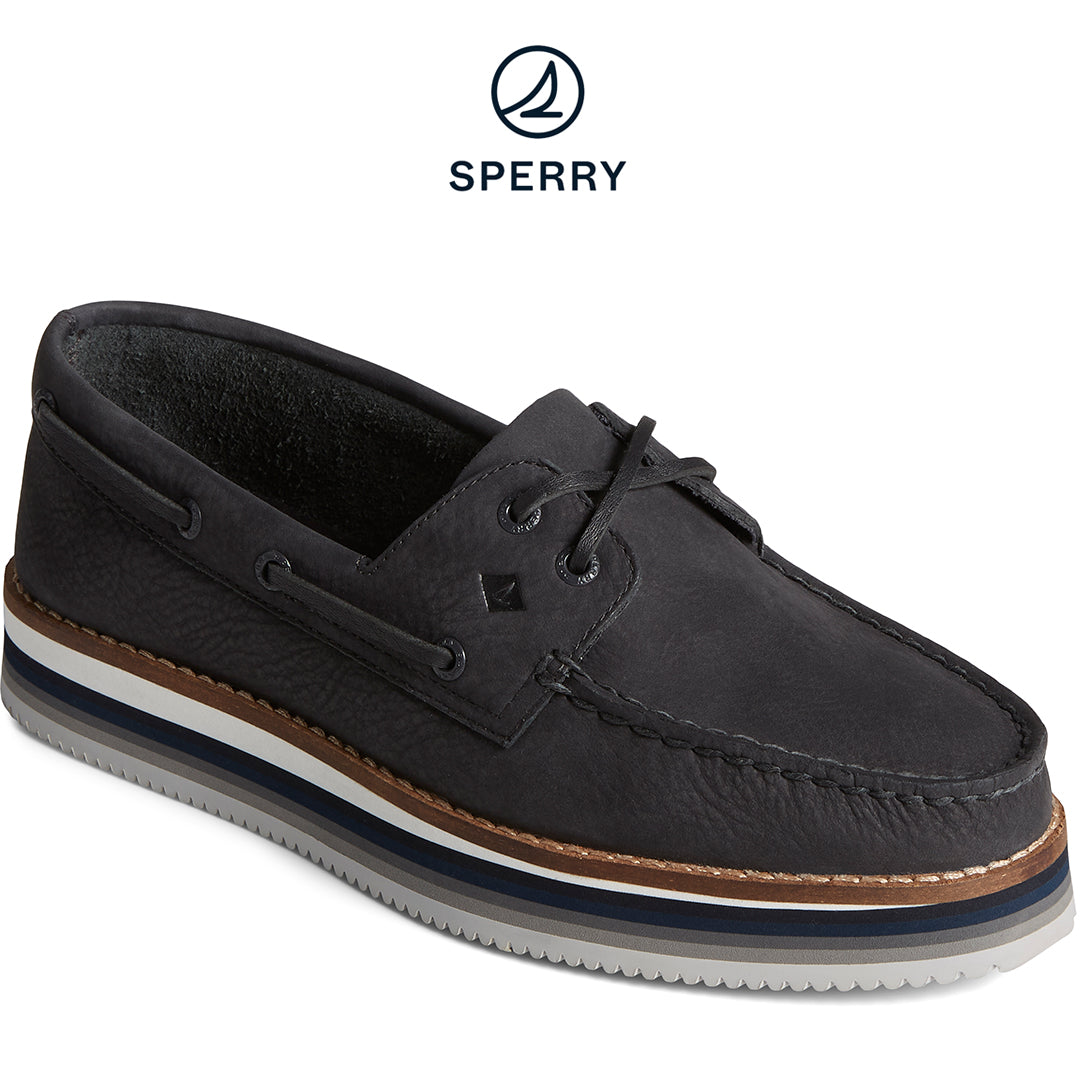 Sperry Women's Authentic Original Stacked Boat Shoe - Black (STS87116)