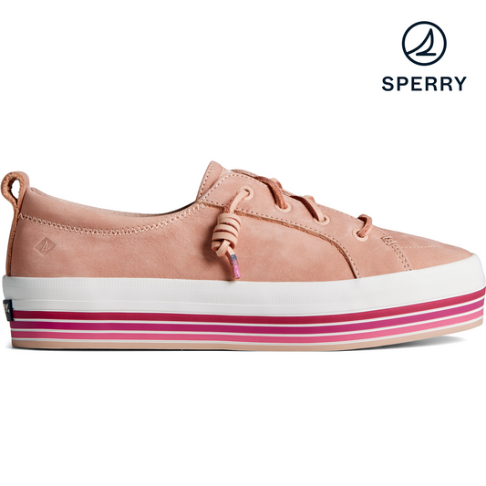 Sperry Women's Crest Vibe Platform Stripe Sneaker - Pink (STS87182)