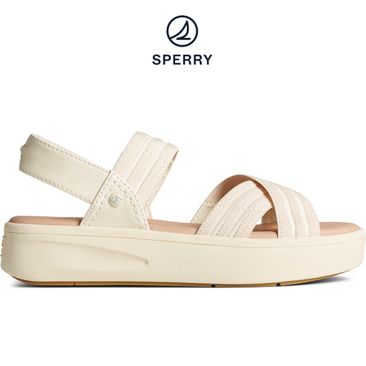 Sperry Women's Bayou Plushstep Platform Sandal - Cream (STS87274)