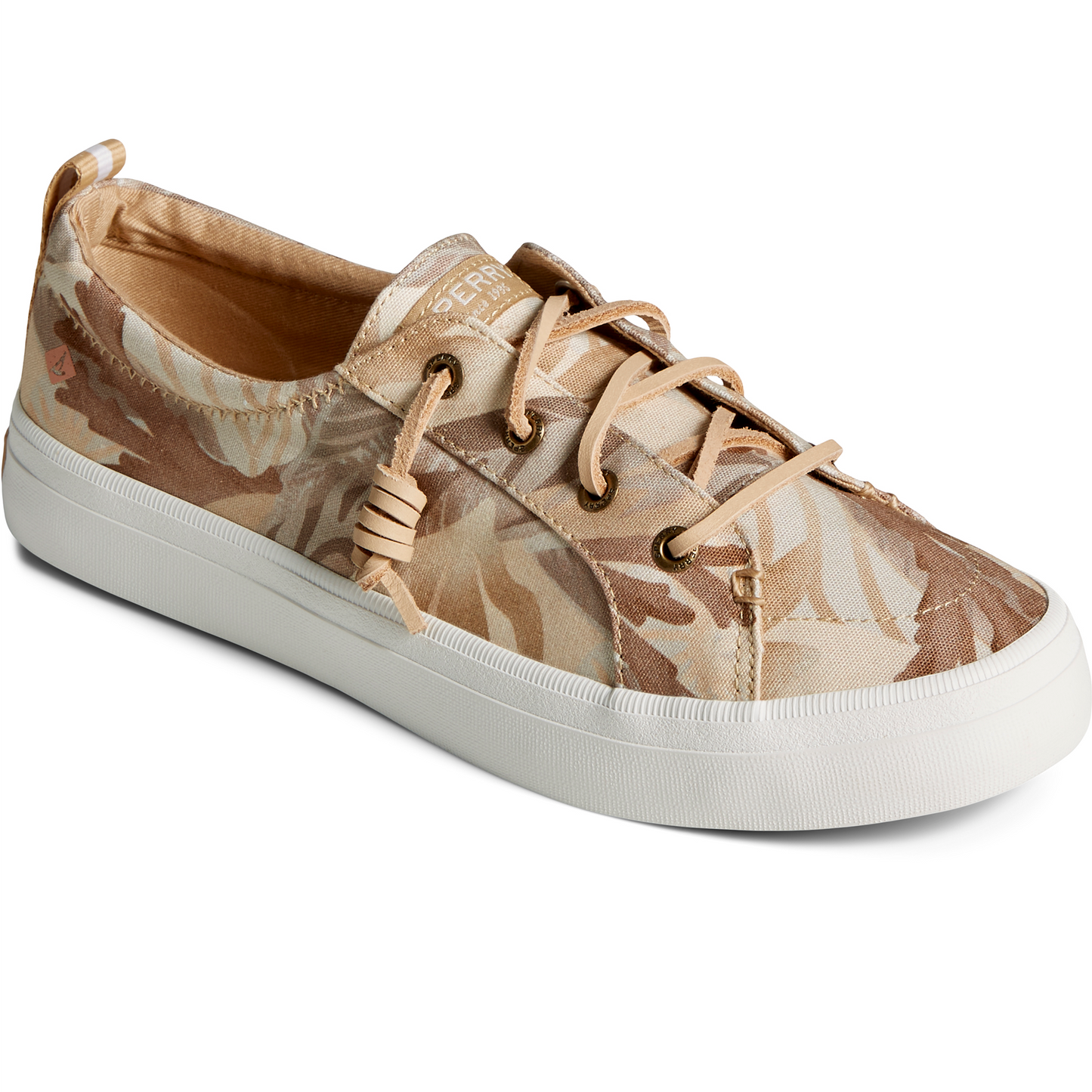 Sperry Women's Crest Vibe Coral Floral Sneaker - Tan (STS87465)