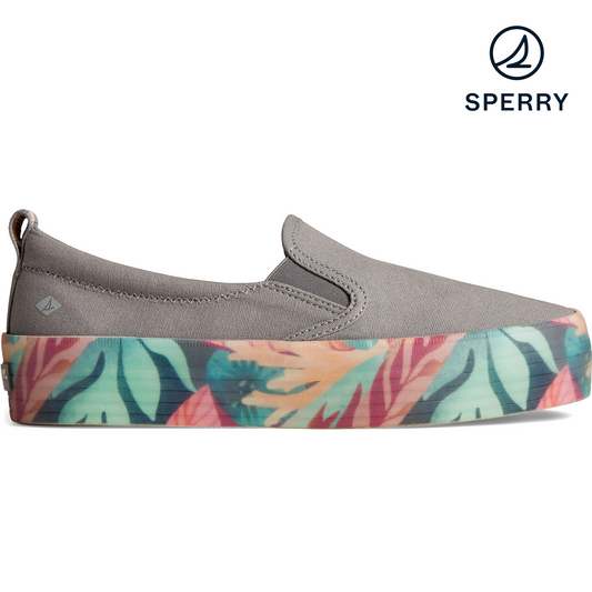 Sperry Women's Crest Twin Gore Floral Platform Sneaker - Grey (STS87492)