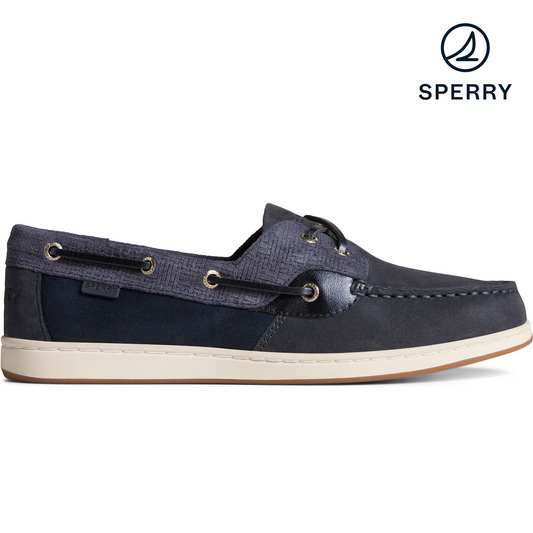 Sperry Women's Coastfish Woven Boat Shoes - Navy (STS87627)