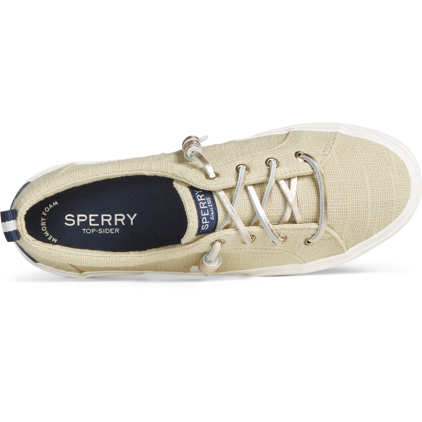 Sperry Women's Pier Wave Shimmer  Sneaker - Tan (STS87671)