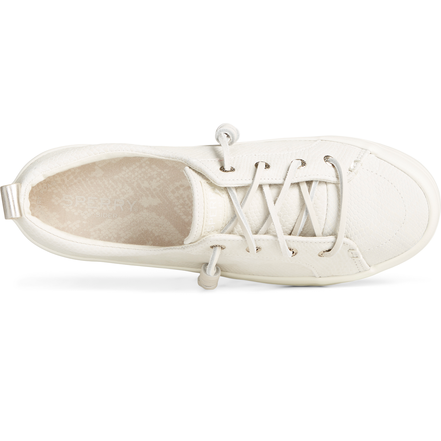 Sperry Women's Crest Vibe Platform Snake Sneaker - White (STS87804)