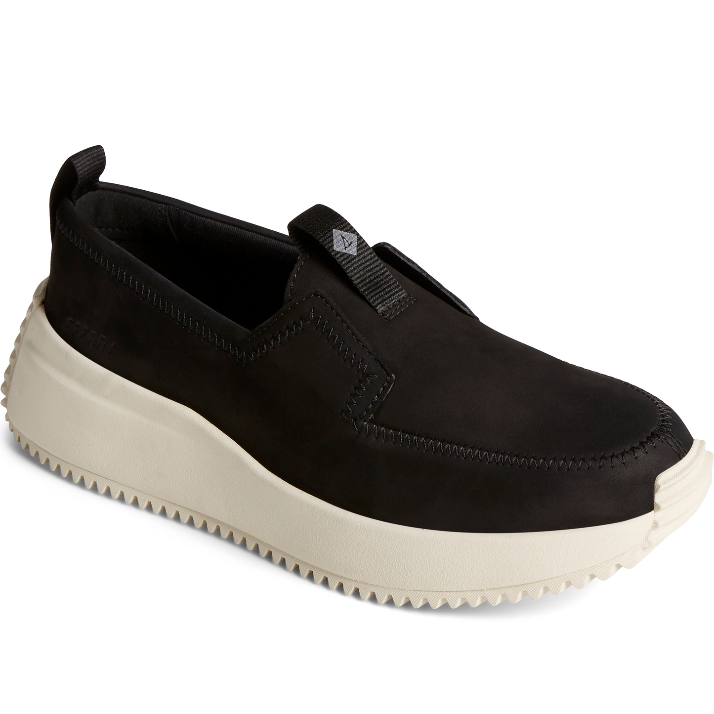 SPERRY Women's Boat Runner Leather Boat Shoe - Black (STS88058)