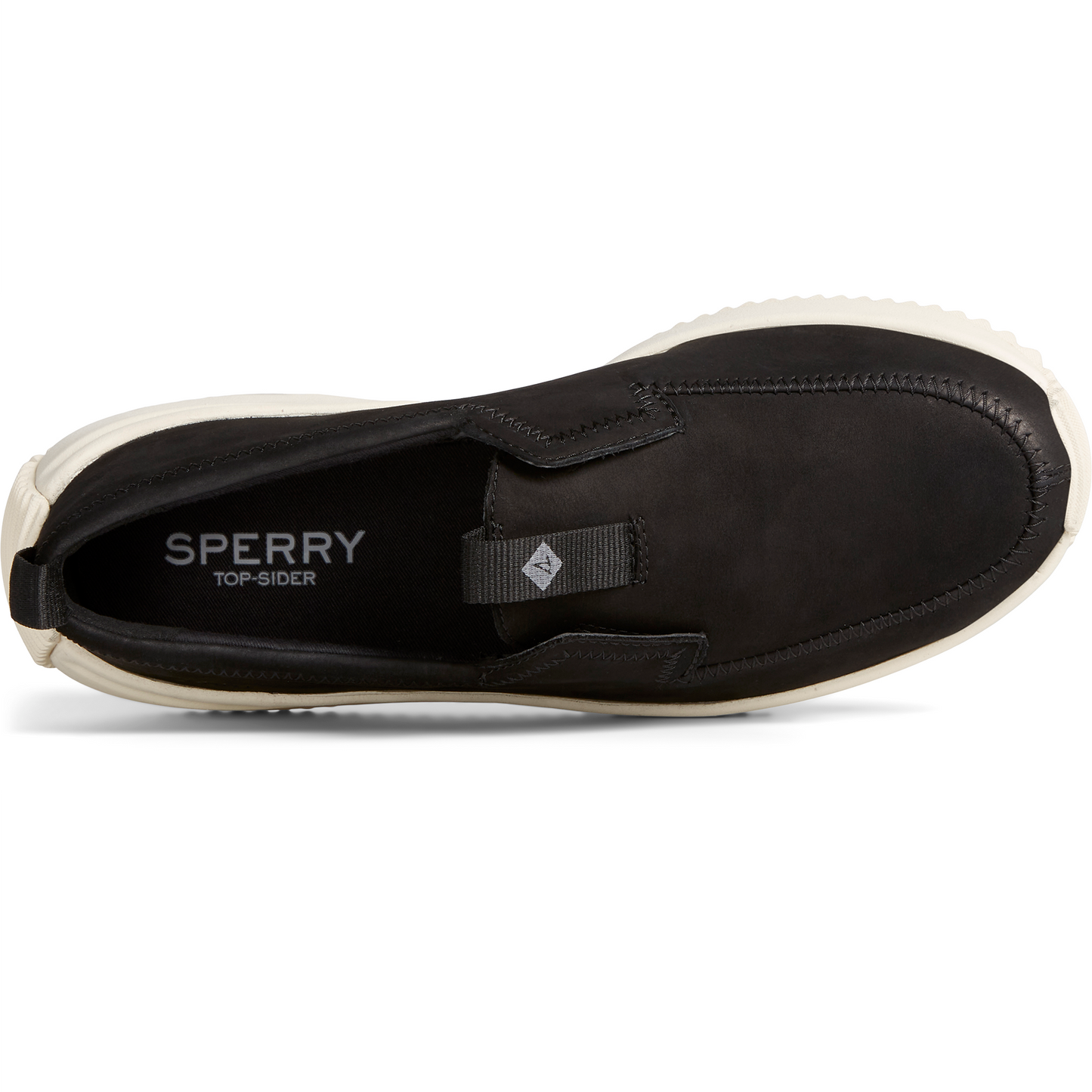 SPERRY Women's Boat Runner Leather Boat Shoe - Black (STS88058)