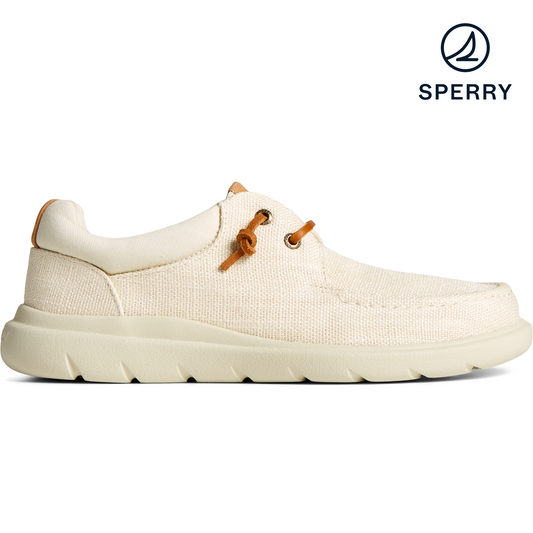 Sperry Women's Captain's Moc Hemp Slip On Sneaker - Off White (STS88239)