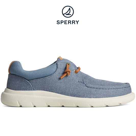 Sperry Women's Captain's Moc Hemp Slip On Sneaker - Blue (STS88241)