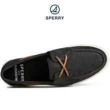 Load image into Gallery viewer, Sperry Women&#39;s Cruise Plushstep Leather Boat Shoe Black (STS88419)
