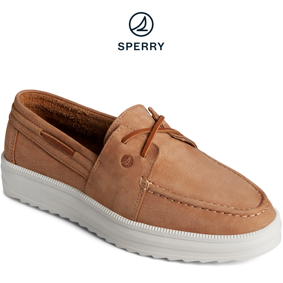 Sperry Women's Cruise Plushstep Boat Sneaker Leather Tan (STS88421)