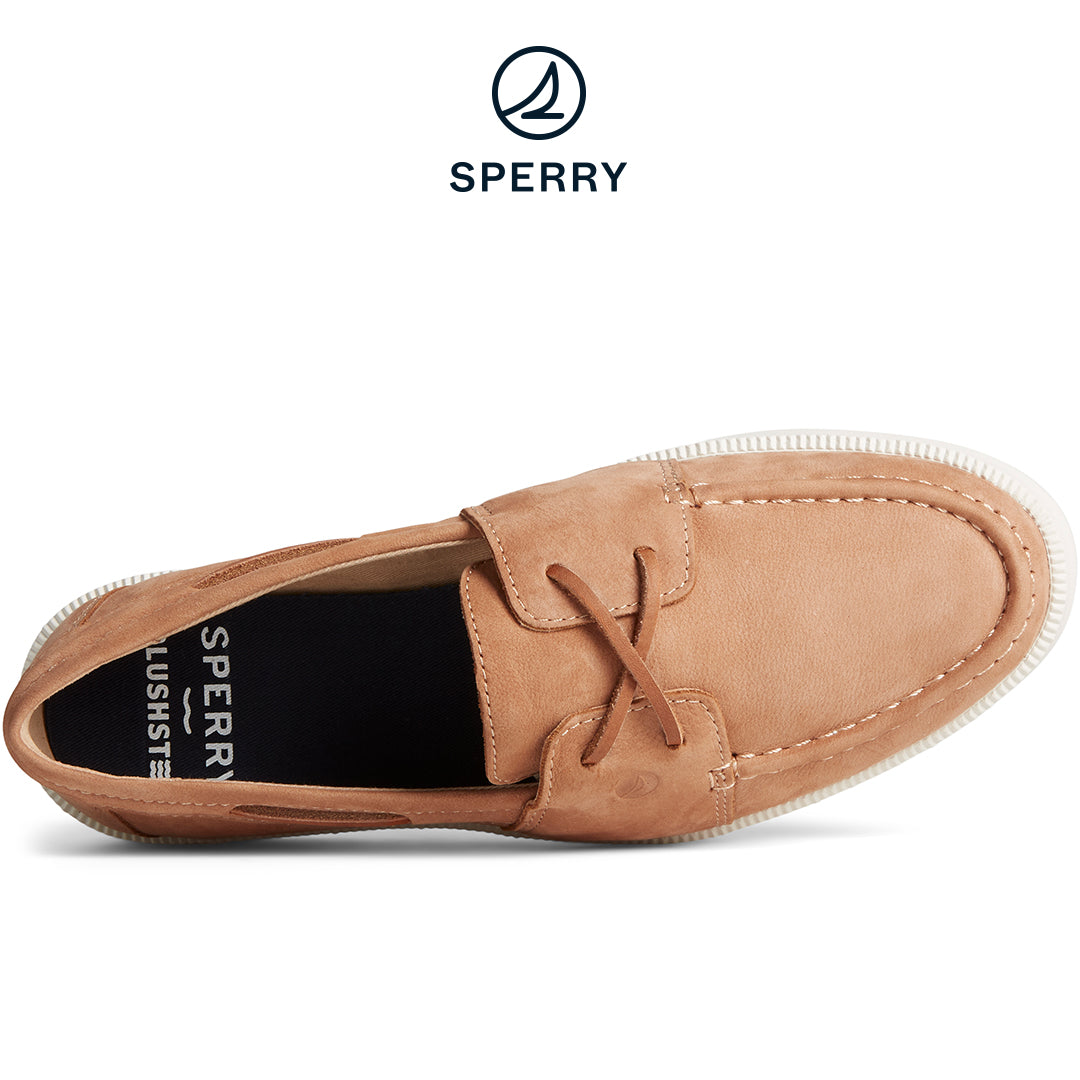 Sperry Women's Cruise Plushstep Boat Sneaker Leather Tan (STS88421)