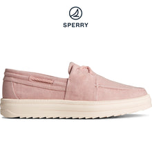 Load image into Gallery viewer, Sperry Women&#39;s Cruise Plushstep Slubby Linen Boat Sneaker  Rose (STS88423)
