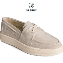 Load image into Gallery viewer, Sperry Women&#39;s Cruise Plushstep Slubby Linen Boat Sneaker  Natural (STS88424)

