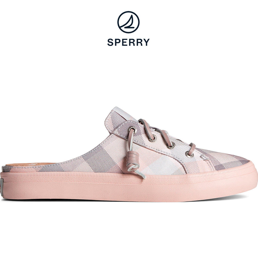 Sperry Women's SeaCycled™ Crest Vibe Gingham Mule Sneaker Grey/Pink (STS88443)