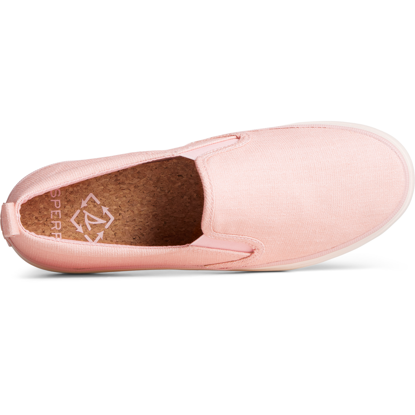 Sperry Women's Crest Twin Gore Shimmer Slip On Sneaker - Pink (STS88457)