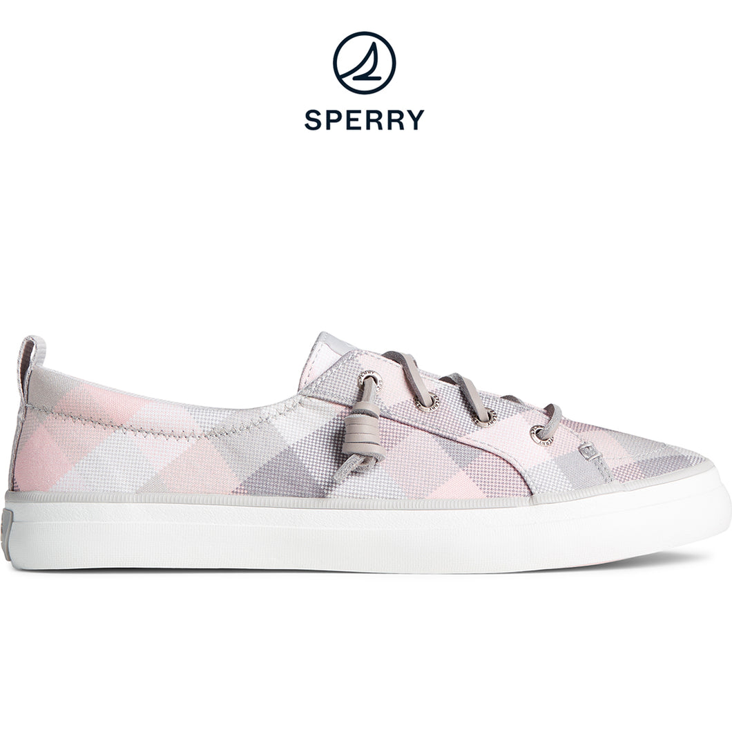 Women's SeaCycled™ Crest Vibe Gingham Sneaker Grey/Pink (STS88474)