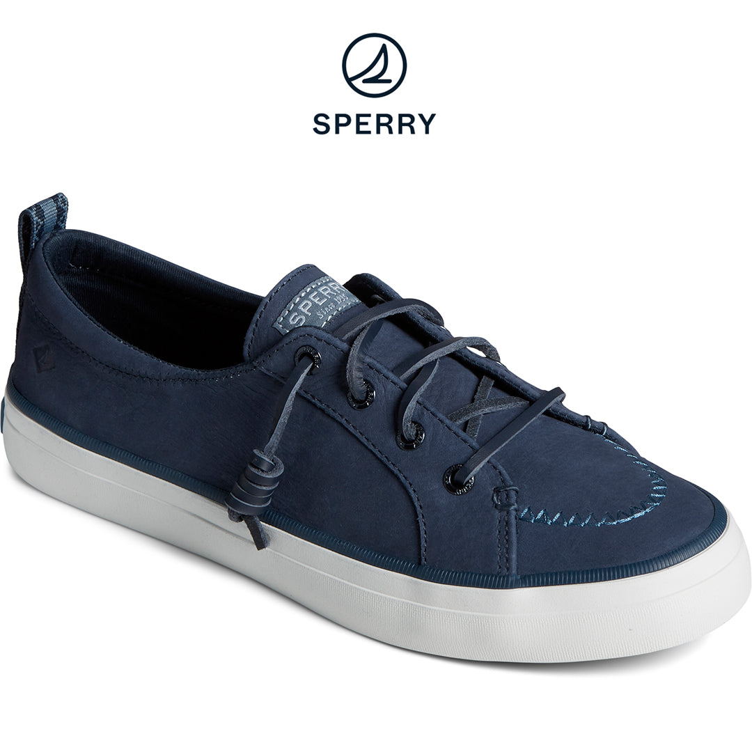 Sperry Women's Crest Vibe Washable Leather Sneaker Navy (STS88485)