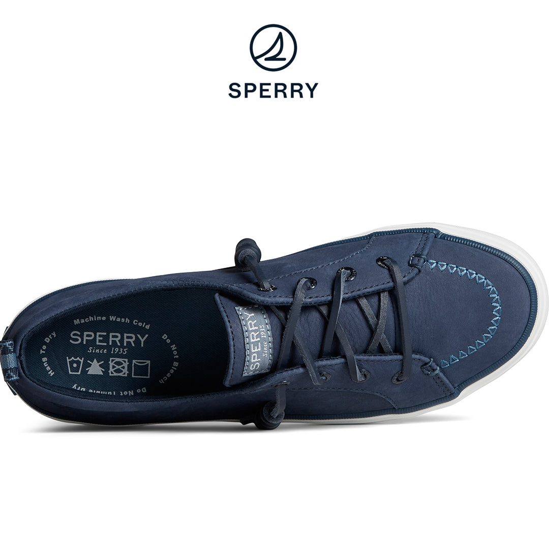 Sperry Women's Crest Vibe Washable Leather Sneaker Navy (STS88485)