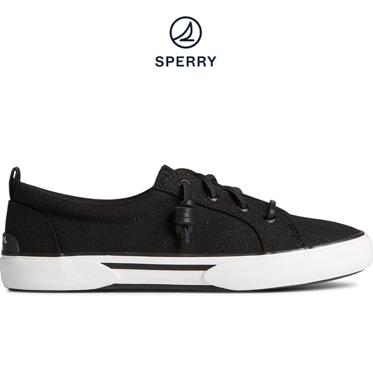 Sperry Women's Pier Wave Iridescent Sparkle Sneaker Black (STS88553)
