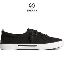 Load image into Gallery viewer, Sperry Women&#39;s Pier Wave Iridescent Sparkle Sneaker Black (STS88553)
