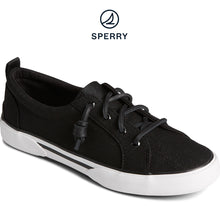Load image into Gallery viewer, Sperry Women&#39;s Pier Wave Iridescent Sparkle Sneaker Black (STS88553)
