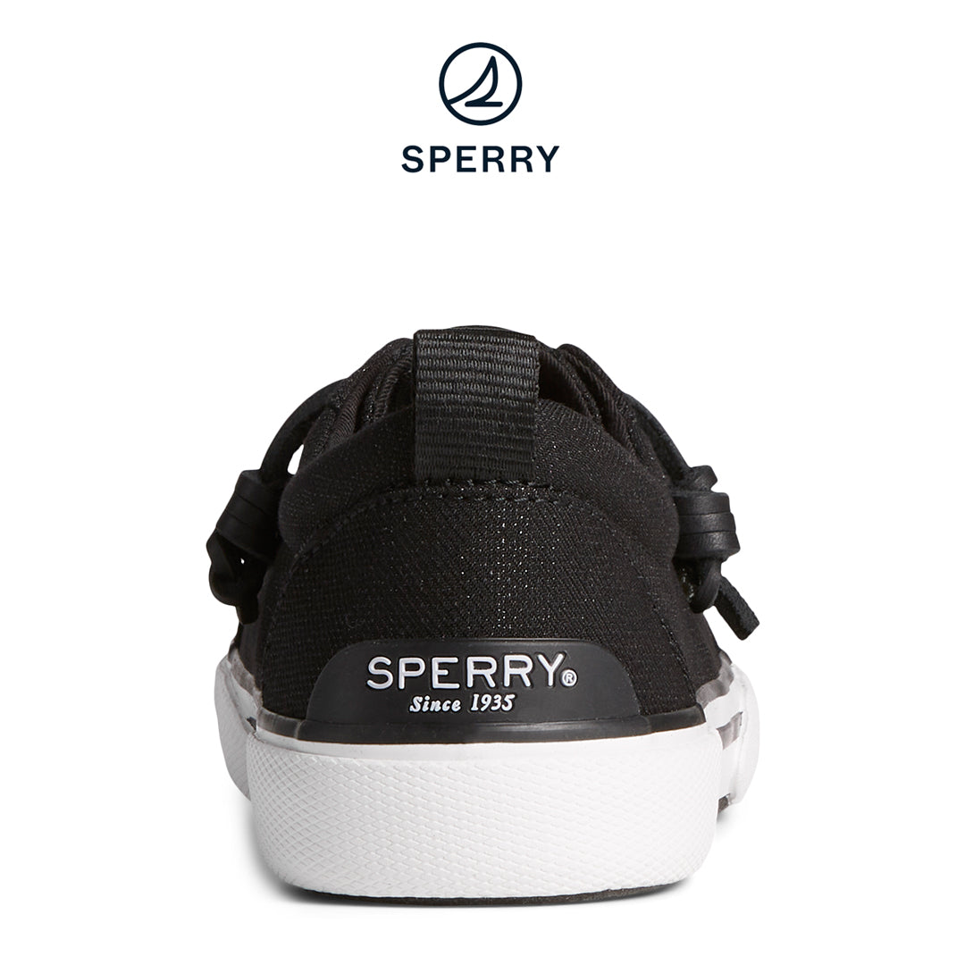 Sperry Women's Pier Wave Iridescent Sparkle Sneaker Black (STS88553)