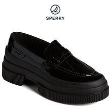 Load image into Gallery viewer, Sperry Women&#39;s Platform Leather Loafer Black (STS88575)
