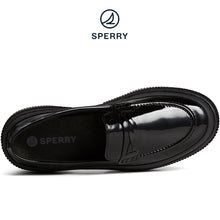 Load image into Gallery viewer, Sperry Women&#39;s Platform Leather Loafer Black (STS88575)
