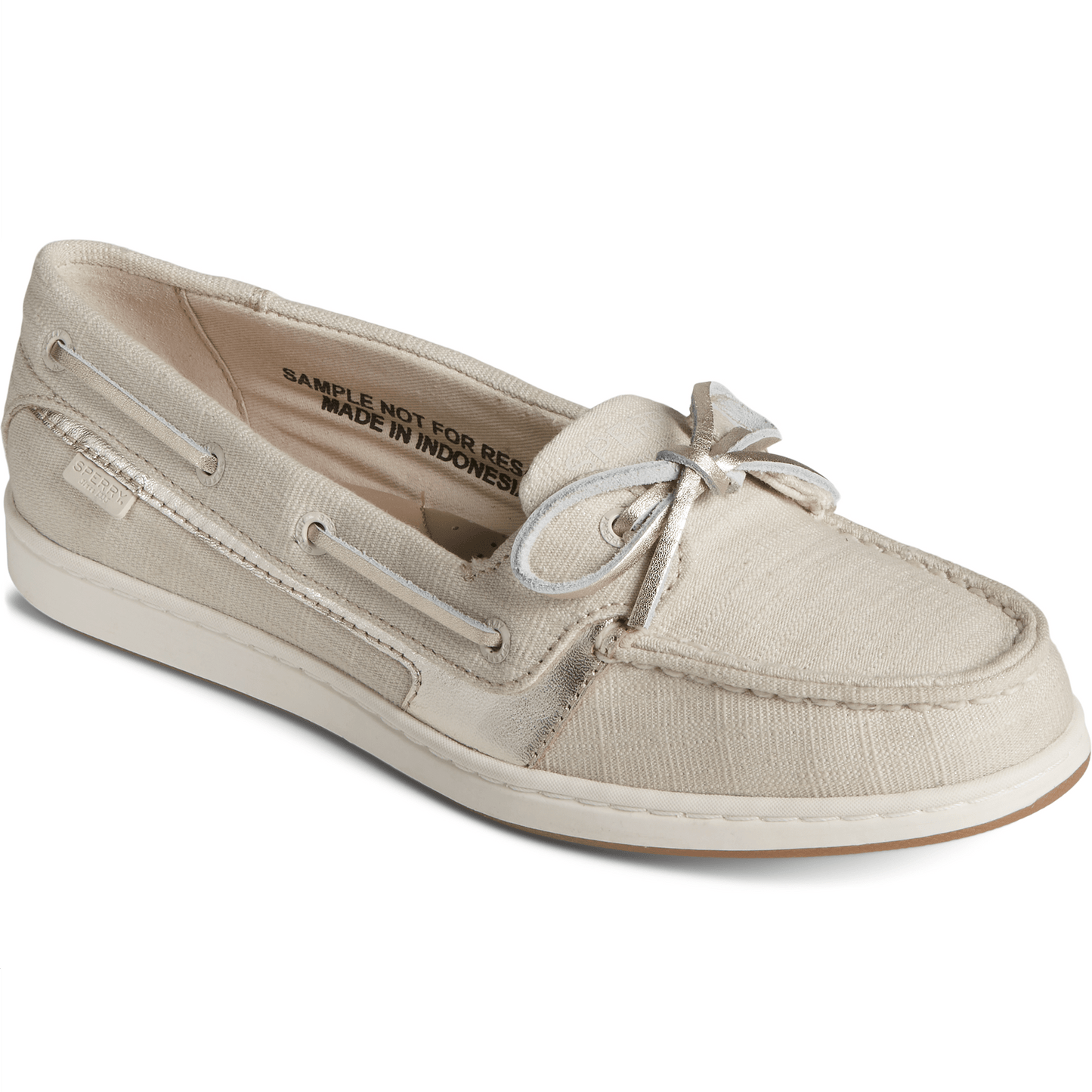 Sperry Women's Starfish Shimmer Boat Shoes - Offwhite (STS88618)